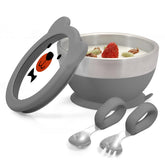 MR. CHOU Baby Bowl Set with suction base keeps meals spill-free during toddler dinnertime.