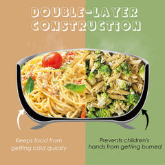 MR. CHOU insulated stainless steel bowl keeps toddler meals warm.