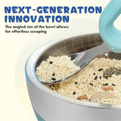 MR. CHOU suction baby bowl lid keeps foods fresh and portable for on-the-go meals.