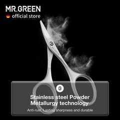 MR.GREEN stainless-steel baby nail scissors durable and rust-resistant for everyday use.