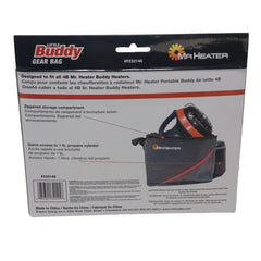 Mr. Heater Little Buddy carry bag storage compartment view emphasizes organized packing and gear protection.