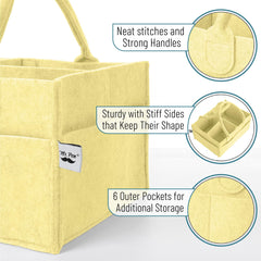 Mr. Pen Baby Diaper Caddy Lemon Glow handle detail for easy carrying