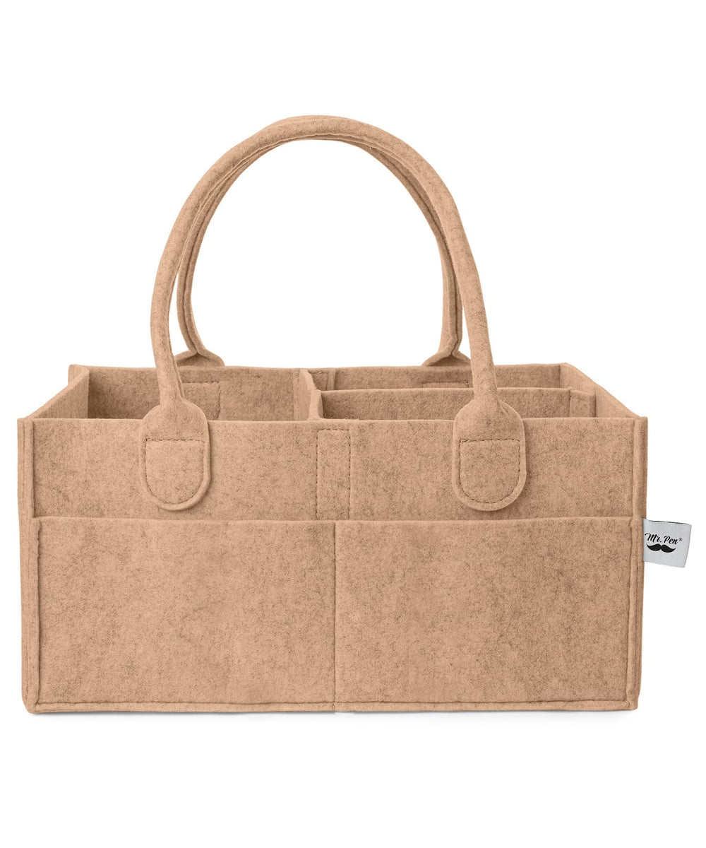 Mr Pen Baby Diaper Caddy Organizer in earthy clay promotes organized nursery storage.