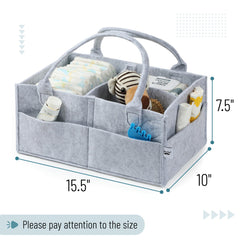 Mr. Pen Baby Diaper Caddy Organizer Grey Large open compartments – easy access to diapers and wipes.