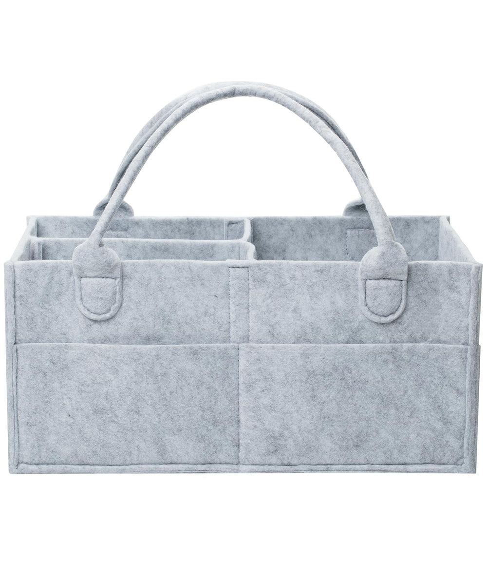 Mr. Pen Baby Diaper Caddy Organizer Grey Large front view – keeps nursery essentials within reach.