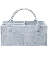 Mr. Pen Baby Diaper Caddy Organizer Grey Large front view – keeps nursery essentials within reach.