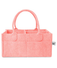 Mr. Pen Baby Diaper Caddy pink front view keeps diapers and wipes within easy reach
