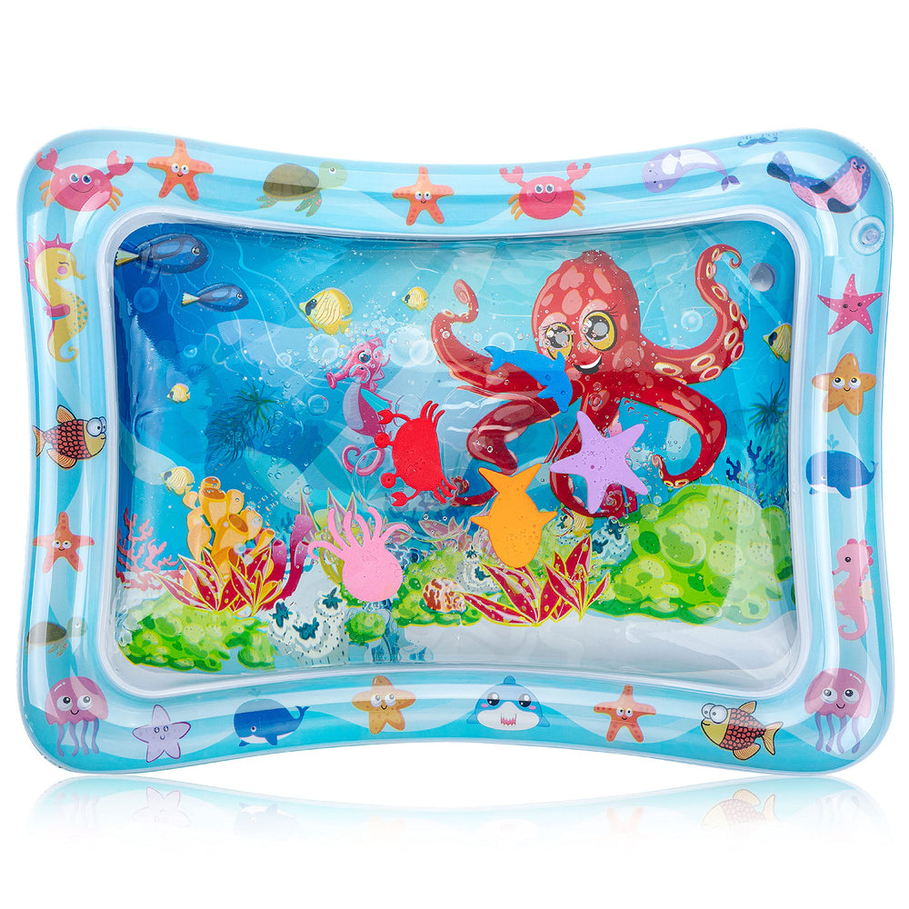 Mr. Pen inflatable tummy time water mat center water fill promotes engaging core play.