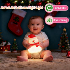 Mrauzlty small Christmas night light kid-friendly design enabling easy tap control.