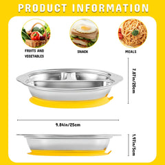 Mrs. Chou yellow plate with training spoon for early self-feeding practice