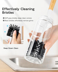 MR.SIGA bamboo handle provides a lightweight ergonomic grip during scrubbing