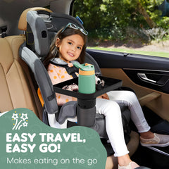 MS MASTER SHOW expandable base tray showcasing extended surface for snacks, toys, and books.