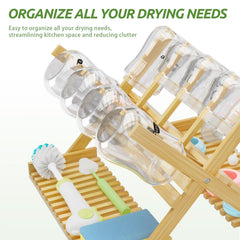 DSVENROLY bottle drying on rack demonstrates rapid air circulation for quicker drying.
