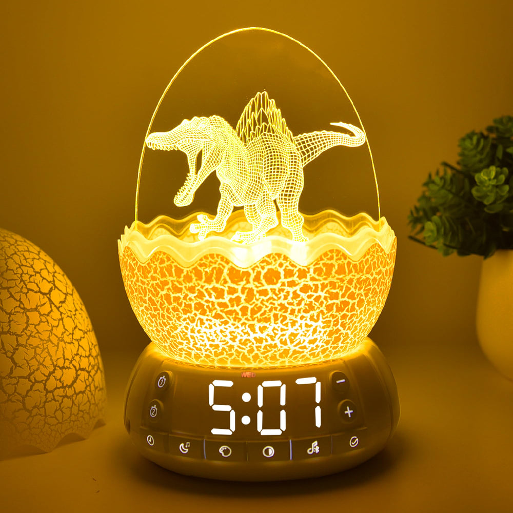 MTDYHY dinosaur egg alarm night light emits gentle bedside glow