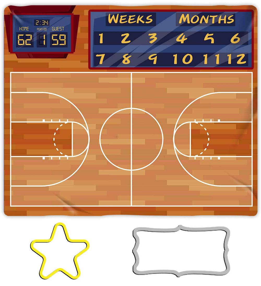 MTMETY basketball game baby milestone blanket laid flat for keepsake photos