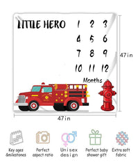 MTMETY Firemen blanket fabric closeup highlights soft skin-friendly flannel and gentle colors.