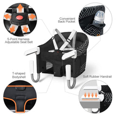 MTWML travel high chair folded in carry bag for easy packing