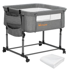 MTWML twin bassinet setup demonstrates versatile use for twins in a compact space