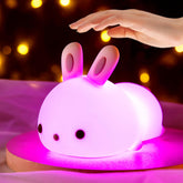 Mubarek bunny night light with tap control provides instant lighting at bedtime.