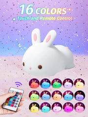 Mubarek night light displaying 16 colors creates playful room ambience.