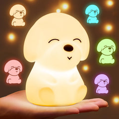 Mubarek puppy night light for kids glows softly for bedtime comfort.