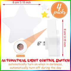Mudder star night light with auto sensor glows at dusk for easy kids' night routines.