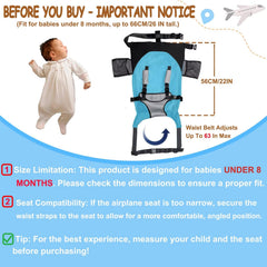 MueKeesam baby airplane bed side attachment blue shown securing infant during flight setup