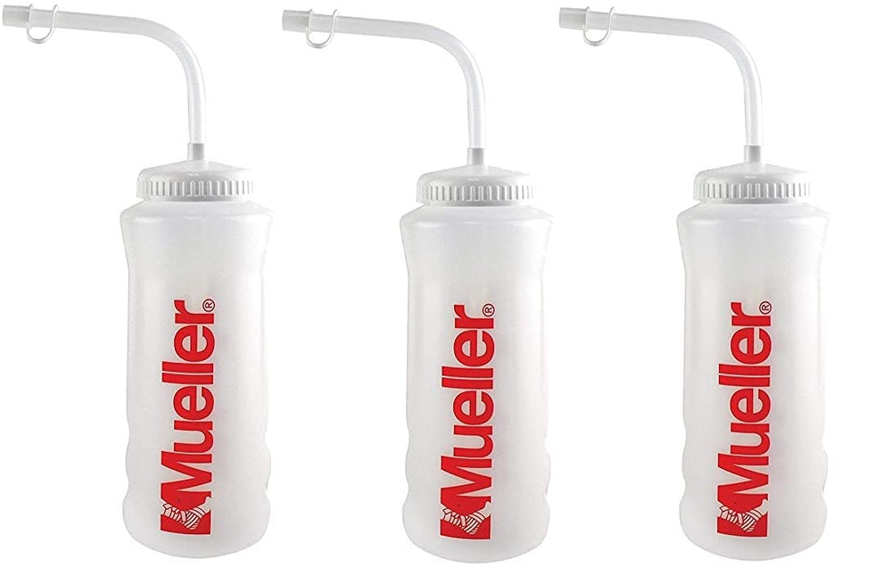 MUELLER quart bottle with straw in natural color for on-the-go hydration
