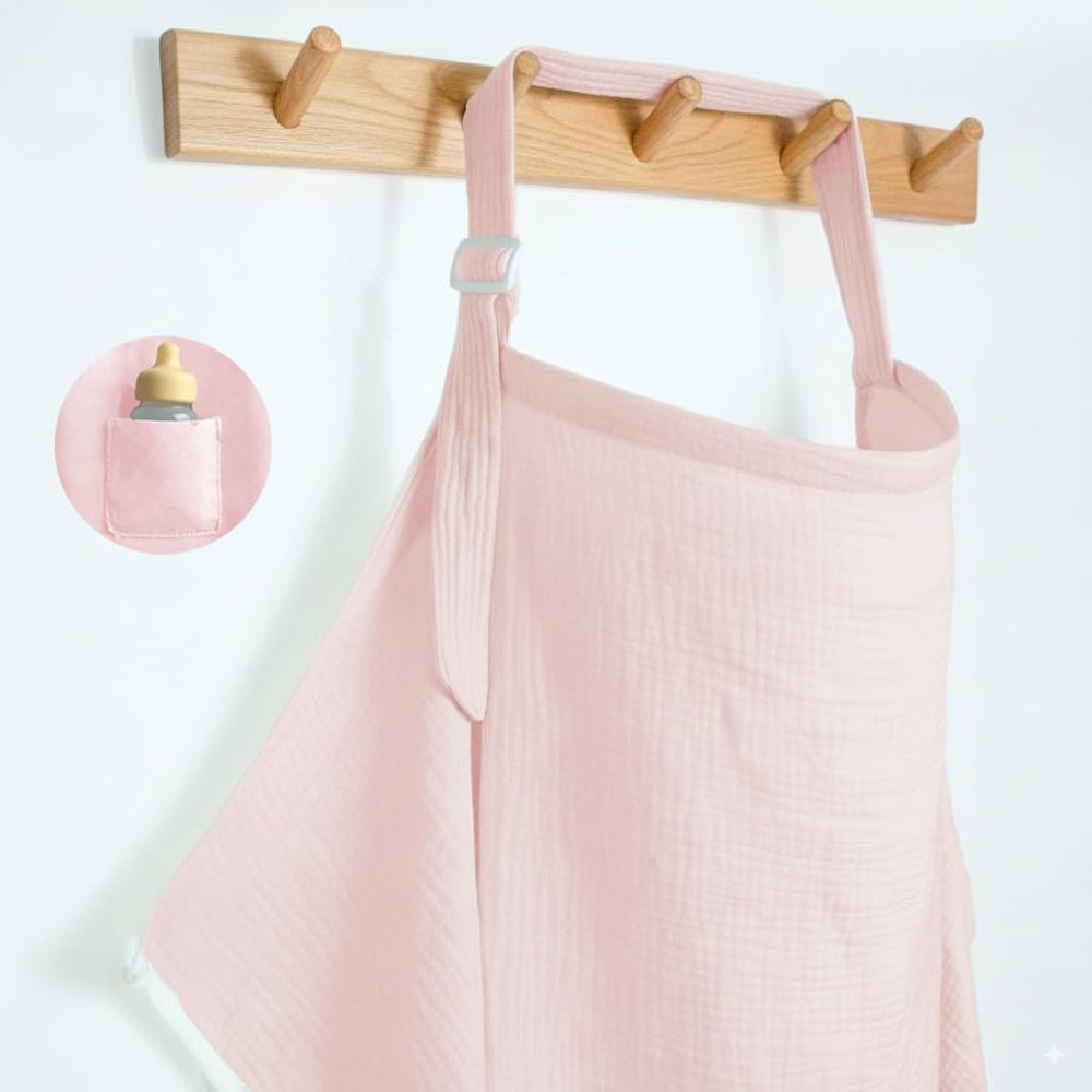 MUGVELL muslin nursing cover arch neckline enables private feeding during feeds