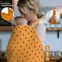 MUGVELL Muslin Nursing Cover fabric close-up shows soft cotton muslin for baby-friendly comfort