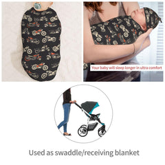 Muishi motorcycles-on-black-background hat close-up emphasizes soft fabric and gentle warmth for newborn wear.