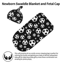Muitanerkd soccer print beanie demonstrates snug knit for extra warmth.