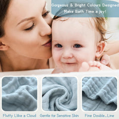 MUKIN baby face cloth ice blue highlighting breathable softness for sensitive skin