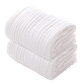 MUKIN baby towels white two-pack showing ultra-soft cotton for delicate skin