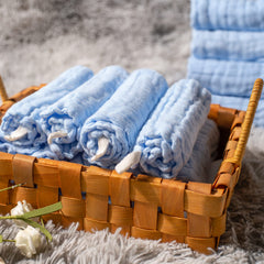 MUKIN baby washcloths 12x12 inch size ideal for gentle baths and face cleansing.