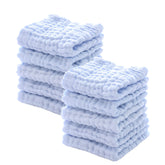 MUKIN baby washcloths close-up reveals ultra-soft six-layer cotton for sensitive newborn skin.