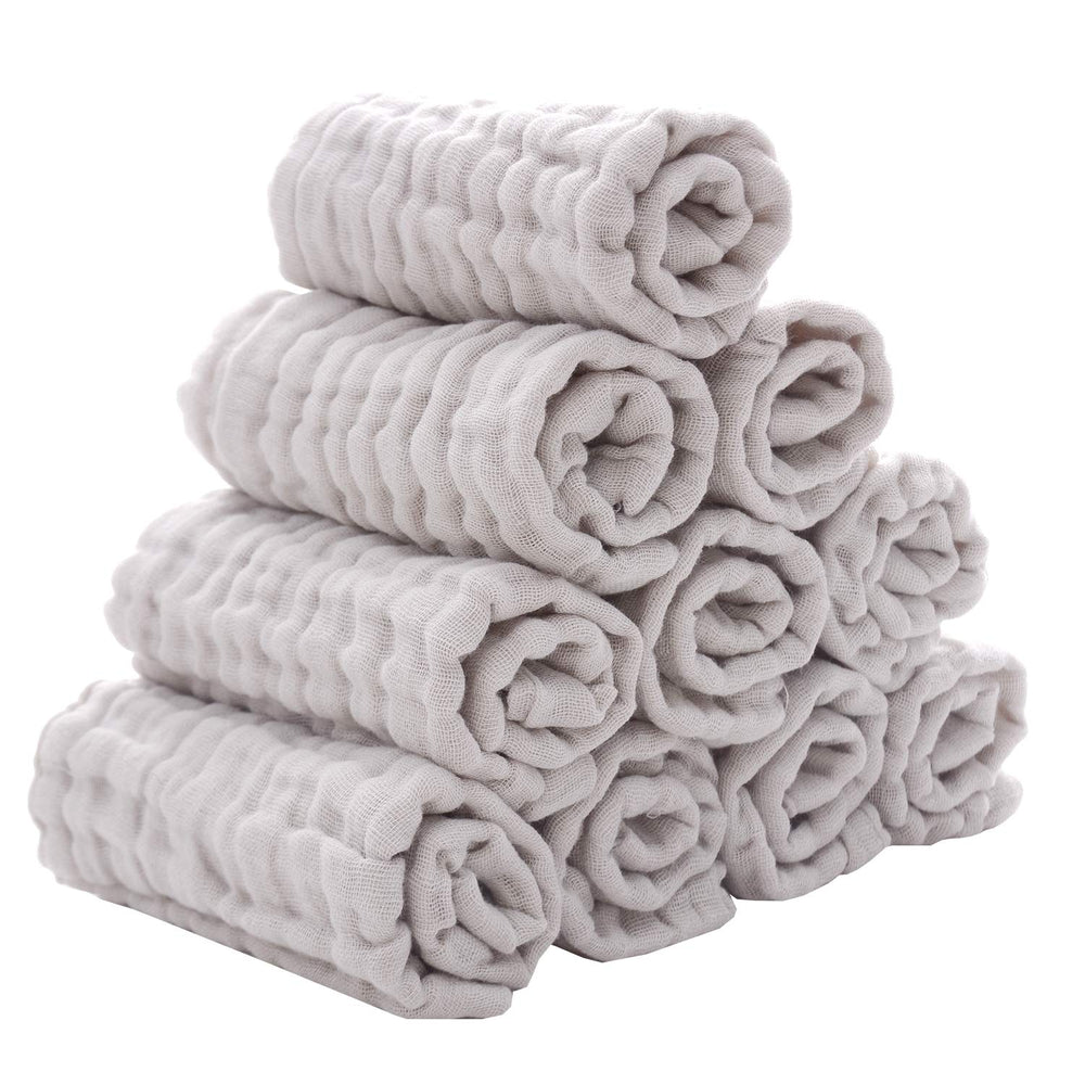 MUKIN baby washcloths pack close-up, ultra-soft cotton for newborn skin