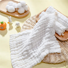 MUKIN washcloths six-layer thickness for absorbent cleansing.
