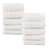 MUKIN baby washcloths close-up shows ultra-soft cotton for delicate skin cleansing.