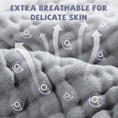 MUKIN baby washcloths white pile highlights clean, breathable fabric.