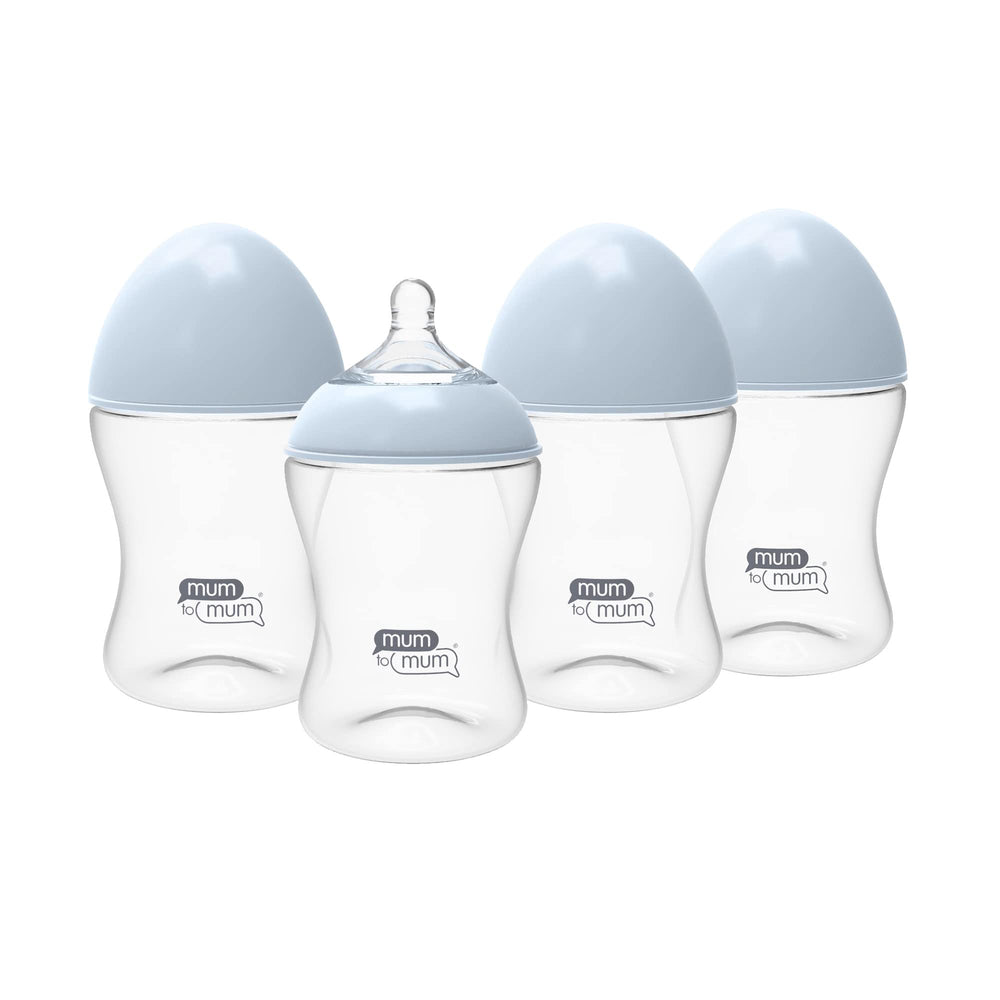 Mum to Mum anti-colic bottle 8oz with M Flow nipple in a pack for easy feeding.