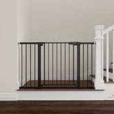 Mumeasy extra-wide baby gate extended to fit large openings for safer home transitions