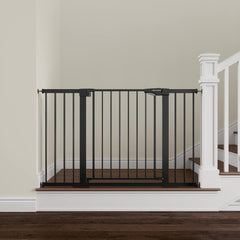 Mumeasy extra-wide baby gate extended to fit large openings for safer home transitions