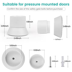 Mumeasy wall cup detail shows non-slip design for secure gate positioning.
