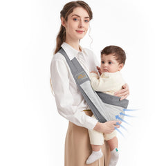 Mumgaroo Baby Sling Carrier close-up shows soft cotton fabric for skin-friendly comfort.