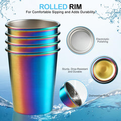 MUMIGUAN stainless steel cups stacked for space saving travel-friendly design.