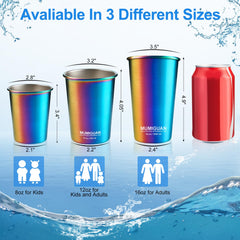 MUMIGUAN stainless steel cups versatile for juice, water and more.
