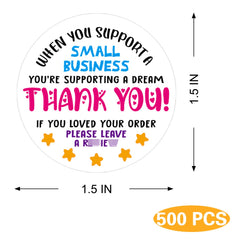 Muminglong Partyreal CA12168 label roll displaying thank you message on glossy surface