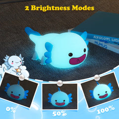 MUMUQ Axolotl Night Light dim mode provides gentle illumination for night routines.