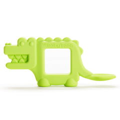 Munchkin The Baby Toon Alligator teether-spoon front view soothing gums during feeding